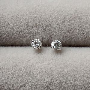 SOLD Solid 14k white gold CZ stud earrings